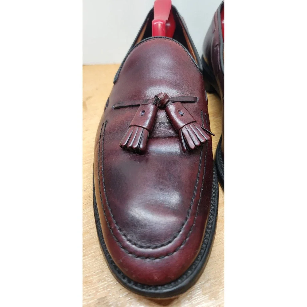 Allen Edmonds Grayson Burgundy Leather Tassel Loafers Mens 10.5 B 8217 Dress